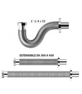 Tubo di scarico flessibile in acciaio inox estensibile 11/4 in acciaio inox AISI 304