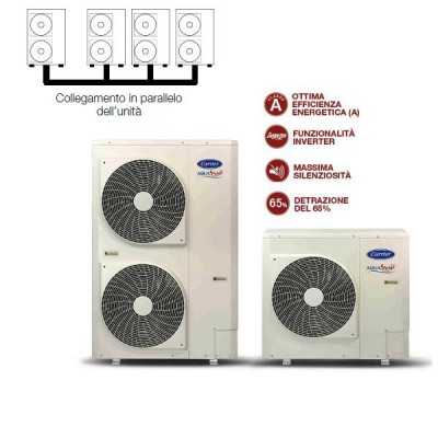 Chiller in pompa di calore inverter Carrier 17 kW con modulo idronico e Sonda per Master Slave