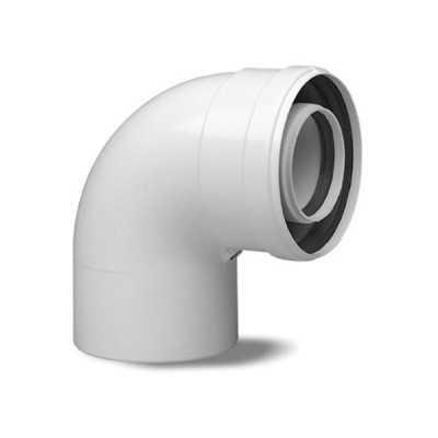 Curva coassiale 60x100 a 90° per caldaia a condensazione