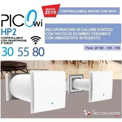 Recuperatore di calore a parete PicoWi HP2 alim. incasso