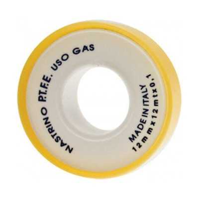 Rotolo Nastro teflon P.T.F.E. GAS professionale mt.12 x 12 mm x sp. 0,1 mm